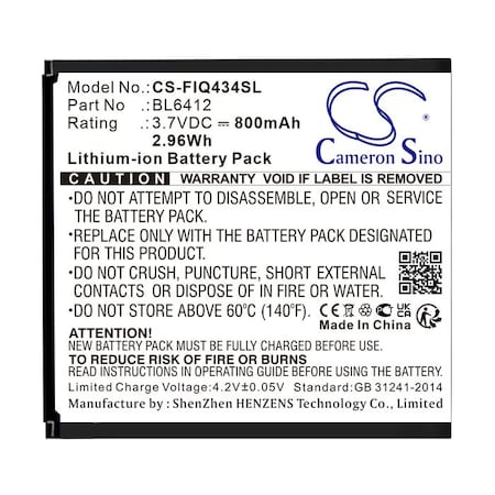 Bsc Preferred FLY Era Nano 5 IQ434 Mobile Phone Replacement Battery CS-FIQ434SL